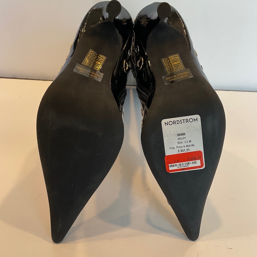JEFFREY CAMPBELL Holey Pointed Toe Grommet Detail Tall Boots Size 7.5 NWT - Picture 9 of 11